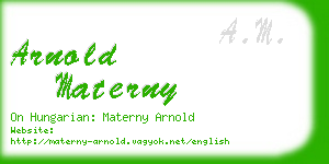 arnold materny business card